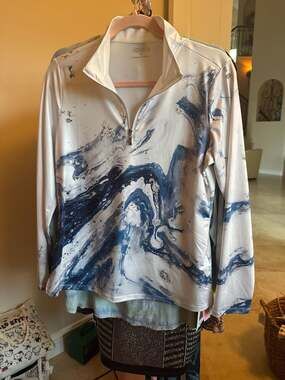 Acegolfs Women's Inked Skins 1/4 Zip Long Sleeve Golf Polo UPF 50+